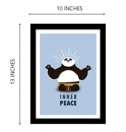 Glass Panda Animals Printed Framed Poster (10x13 inch) Home wall Decoration Bedroom Photo Frames For Bathroom Yoga Meditation Motivational Living Gift Boys Hostel