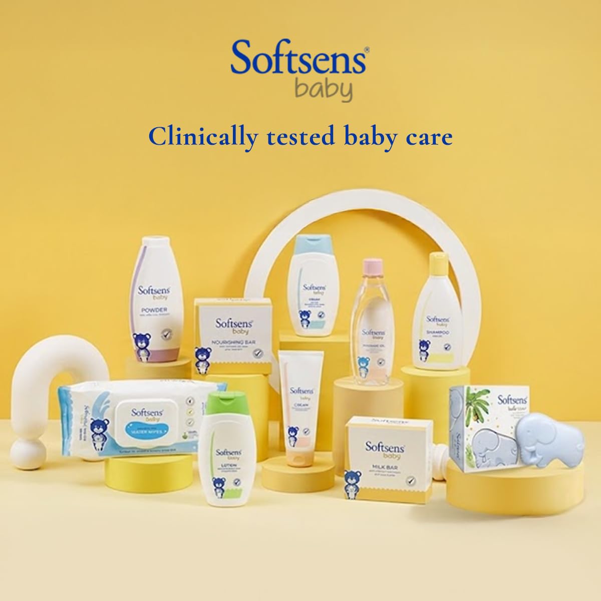 Softsens Baby Tear-Free Shampoo 500ml | Enriched with Castor Oil | Ultra-Mild,Dermatologically, Hypoallergenic, Paraben & Sulfate-Free Formula for Babies