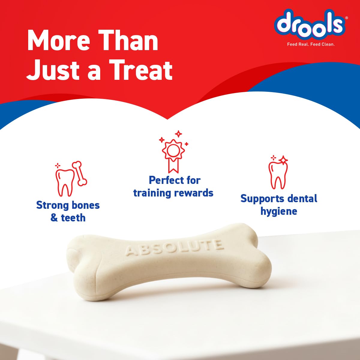 Drools Absolute Dog Supplement Treats 600g Jar (40 Pieces) | Supports Joint Health | Strengthens Teeth | Promotes Dental Cleaning | Easily Digestible | Suitable for All Life Stages (Standard)