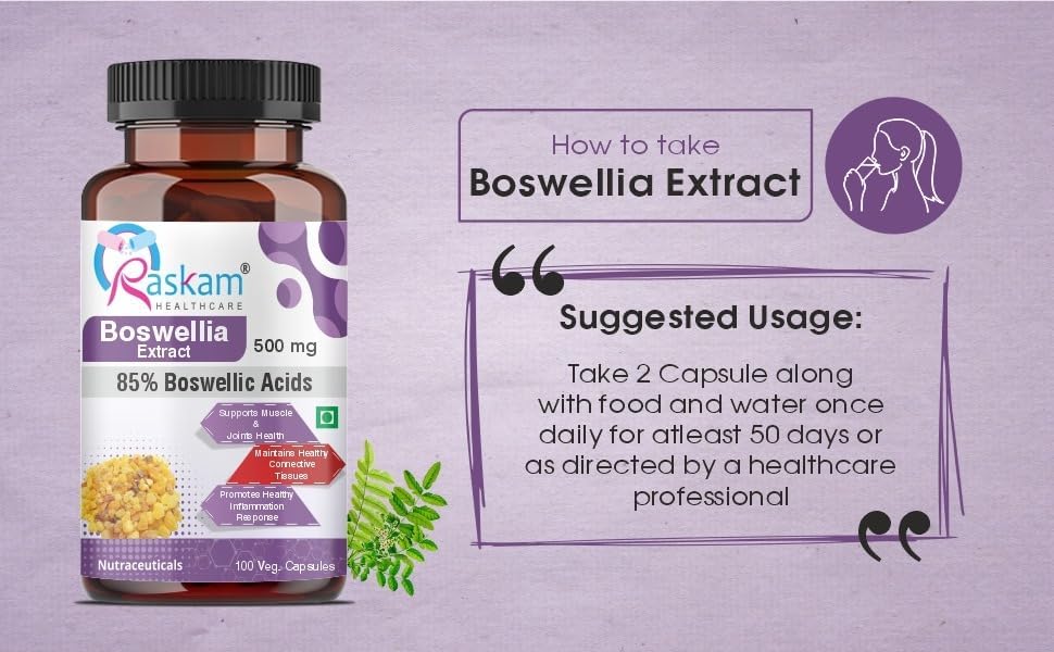 Boswellia Serrata Extract - 100 Veg Capsules | Healthy Inflammation Response & Mobility | Non-GMO & Gluten-Free