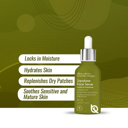 Aroma Magic Squalane Lightweight Face Serum | For Skin Hydration, Provides light Moisturization & Reduces Fine Lines, Restore Dry Patches| 30 ml (Pack of 1)