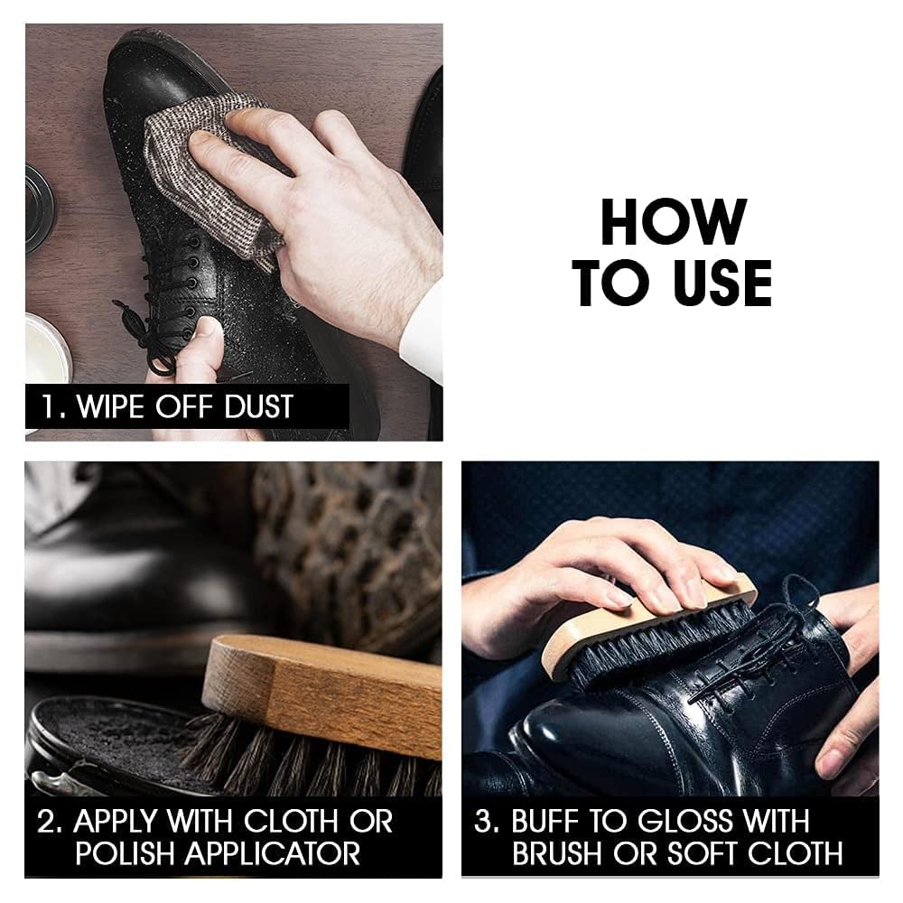 Cherry Blossom Wax Shoe Polish, Black - 40gm | Protects Against Dirt & Dust