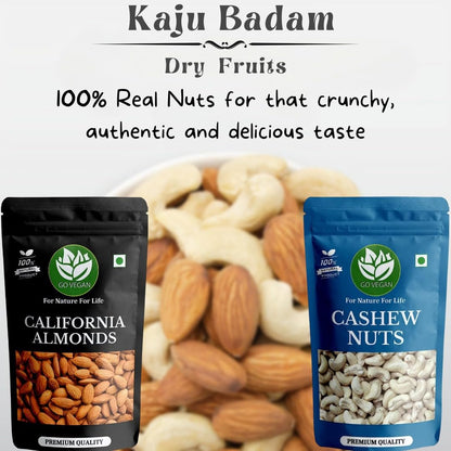 Go Vegan California Almonds | Premium Badam Giri | High in Fiber & Boost Immunity | Real Nuts | Whole Natural Badam