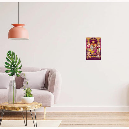 Ram Darbar Paintings for Living room, Ram Darbar Poster Big Size with Sparkle Coated Lamination - 2112 (Self Adhesive) 18x24 Inch