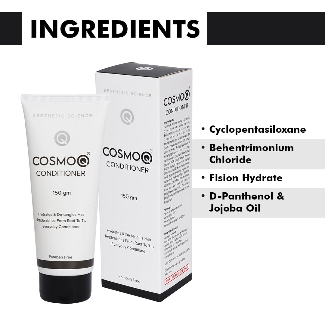 KLM Cosmoq Fresh Conditioner 150g | Hydrates & Detangles, Replenishes Hair from Root to Tip | Paraben-Free Everyday Care, 1 Count
