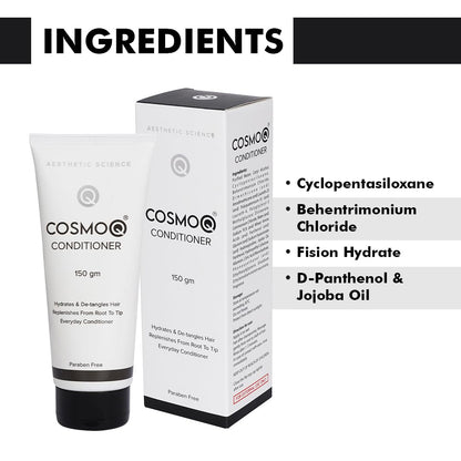 KLM Cosmoq Fresh Conditioner 150g | Hydrates & Detangles, Replenishes Hair from Root to Tip | Paraben-Free Everyday Care, 1 Count