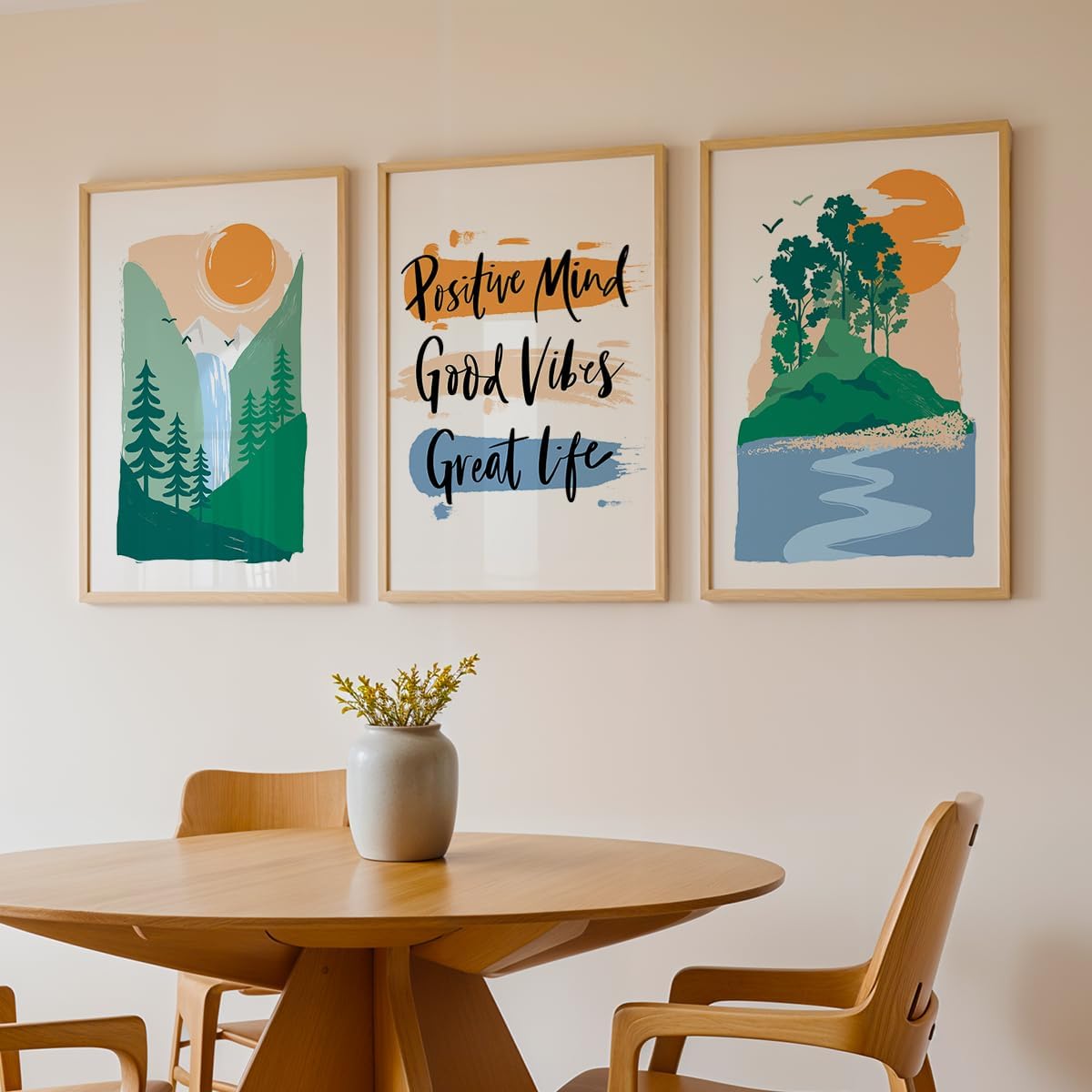 Minimalist mountains illustration art wall deocr paintings for wall decoration, Set of 3 Paintings for living room, bedroom and office (Theme-Minimalist) (Art-7, 10x13inch)