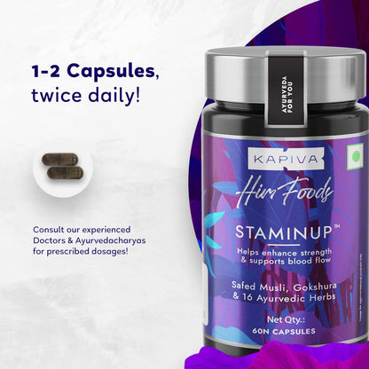 Kapiva StaminUP Capsules - Modern Ayurvedic Solution Containing 17 Herbs | 4 Bhasmas (60 Capsules)
