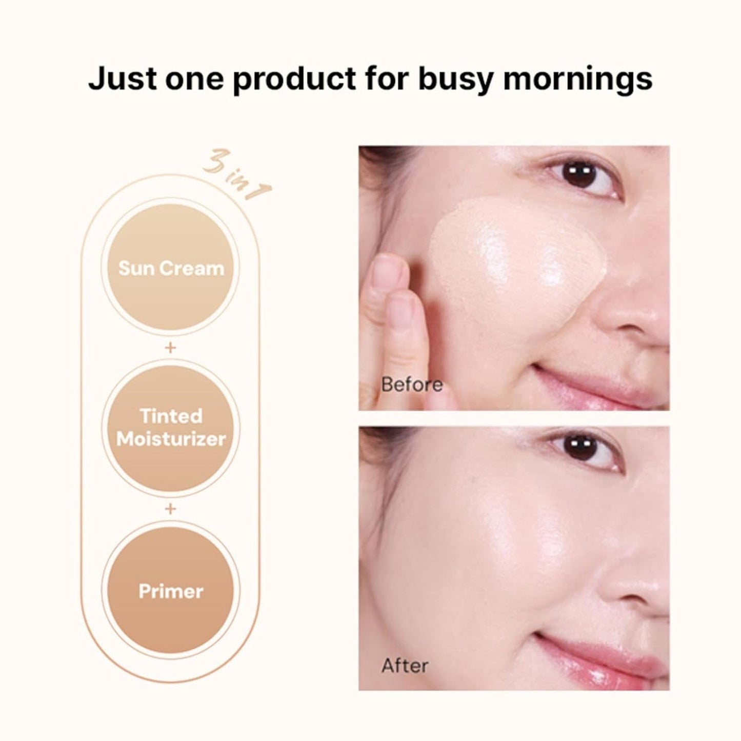 THANKYOU FARMER Be Beautiful Skin Tint (Tan) 3-in-1 Hydrating Tinted Moisturizer, Primer & SPF50+ Sun Protection, Lightweight Daily Base Makeup, Natural Sheer Coverage, Even Skin Tone, Breathable, Dewy Finish for All Skin Types (50ml)