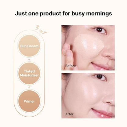 THANKYOU FARMER Be Beautiful Skin Tint (Tan) 3-in-1 Hydrating Tinted Moisturizer, Primer & SPF50+ Sun Protection, Lightweight Daily Base Makeup, Natural Sheer Coverage, Even Skin Tone, Breathable, Dewy Finish for All Skin Types (50ml)