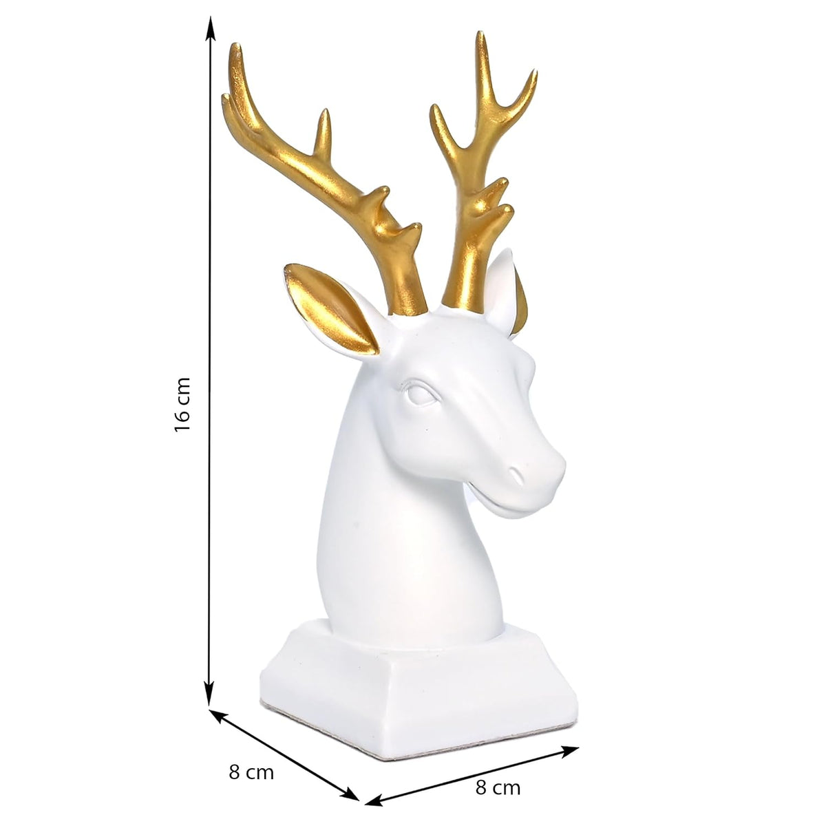 Ceramic White Deer Statue for Home Decor - Aesthetic Showpiece - Decorative Sculpture for Home Decor & Office Decor - 16x8x8 CM