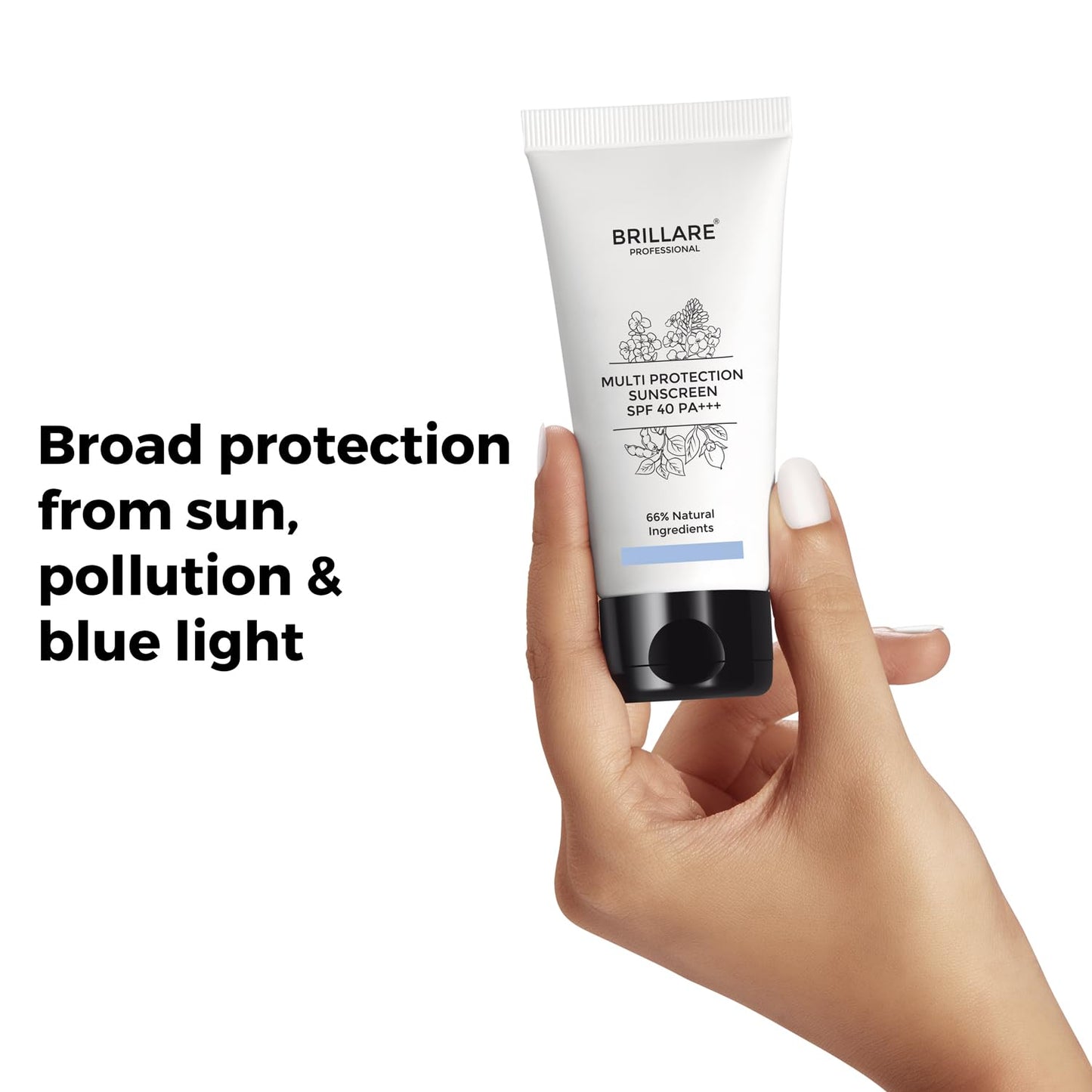 Brillare Multi-Protect Sunscreen SPF 40, PA+++, 100% Natural Sunscreen With Soy, Shea & Rapeseed, (50 GM)