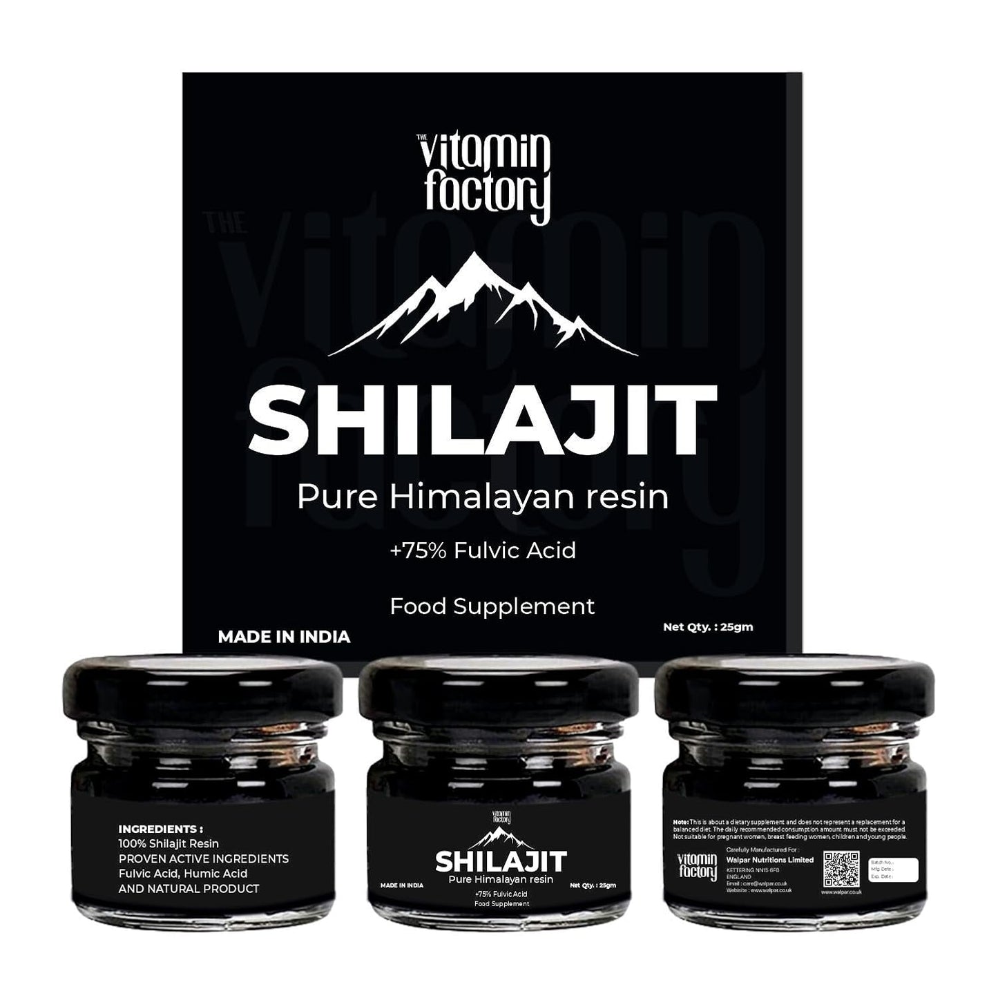 The Vitamin Factory Premium Himalayan Shilajit Resin +75% Fulvic Acid Natural Energy Booster 25g
