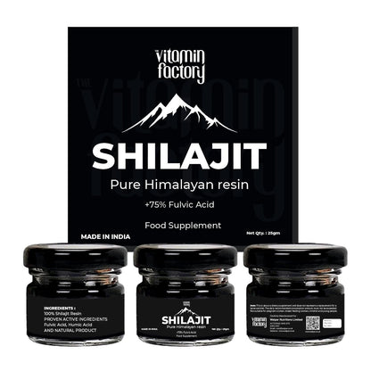 The Vitamin Factory Premium Himalayan Shilajit Resin +75% Fulvic Acid Natural Energy Booster 25g