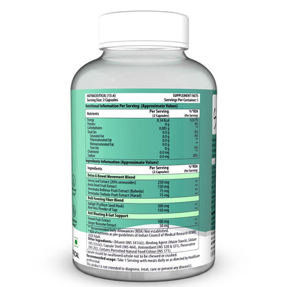 Supplement bottle with a detailed label on a white background