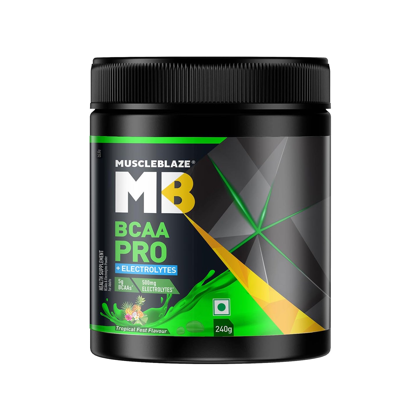 MuscleBlaze BCAA Pro Powder, Powerful Intra Workout (240g, 30 Servings) | With 5g BCAAs & 500mg Electrolytes
