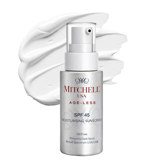 Mitchell USA Ageless Anti Aging Face Sunscreen SPF 45 | UVA/UVB Protect | Vitamin E, Carrot, Soyabean & Lotus Seed Extract | For All Skin Types of Men & Women | Alternative to Sunscreen SPF 50 | 50ml