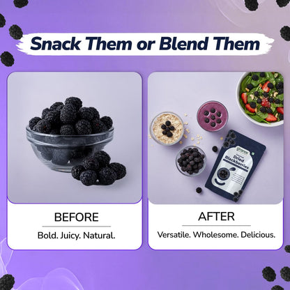 Granos Premium Dried Blackberries 150g, Natural & Healthy Snack, Dried fruit, Gluten Free, Vegan, Helps in Digestion, Cholesterol & Trans-fat free, Antioxidant Rich (Pack of 1)