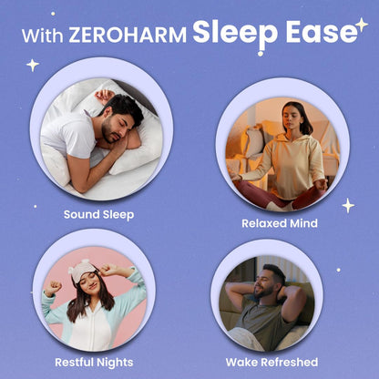ZEROHARM Sleep Ease | No Melatonin | With Valerian, Ashwagandha, Jatamansi & Hops | Plant-Based Sleep Support | Non-Habit Forming | Promotes Deep Restful Sleep & Relaxation for Men, Women | 60 Tablets
