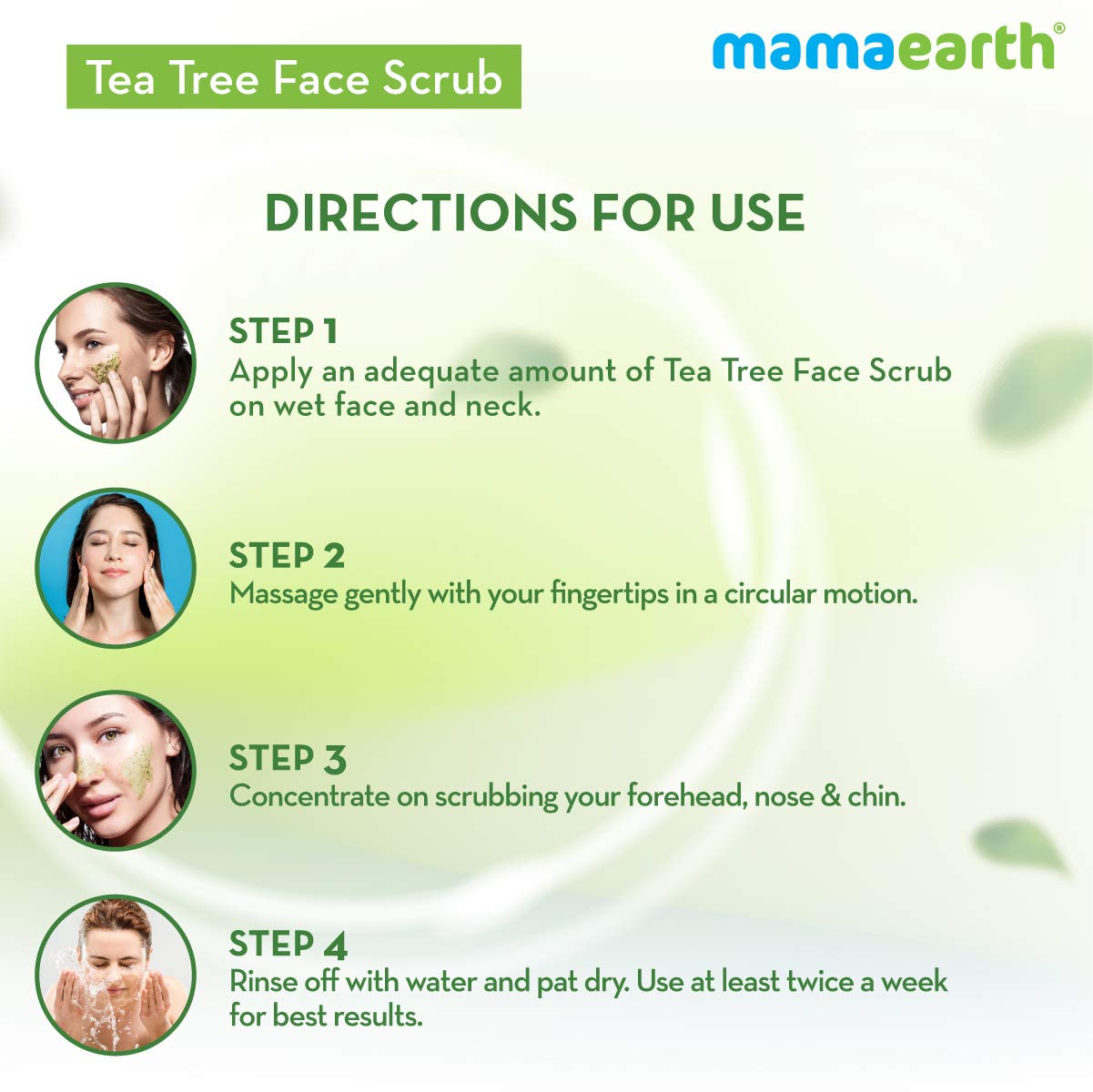 Mamaearth Tea Tree Face Scrub with Tea Tree and Neem for Skin Purification - 100g