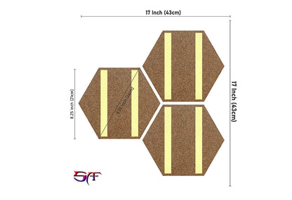 Set of 3 Hexagon Kid's Décor Modern Art UV Textured MDF Home Decorative Gift Item Painting 17 Inch X 17 Inch SANFHX17SMALL