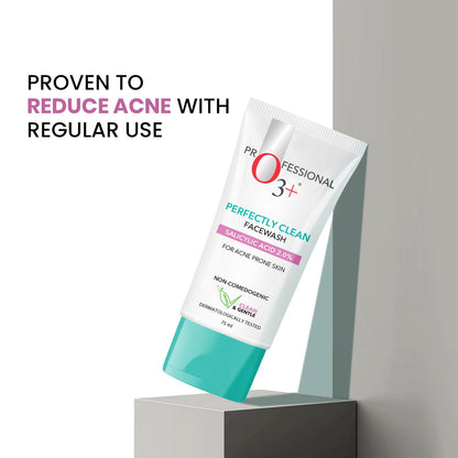 O3+ Perfectly Clean Face Wash With Salicylic Acid 2% For Acne Prone Skin | 75ml