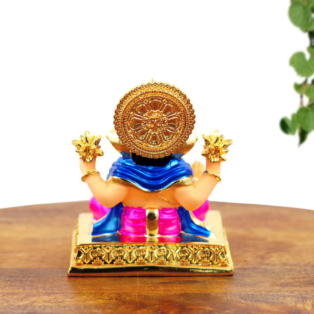 Resin Lord Ganesha Idol Decorative Murti for Pooja Room, Car Dashboard, Home Decor & Spiritual Gifting