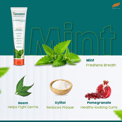 Himalaya Botanique Complete Care Toothpaste 150g, Mint | Protects teeth from Germs & Plaque, Freshens Breath | Fluoride & SLS Free | Clean & Herbal Formulation