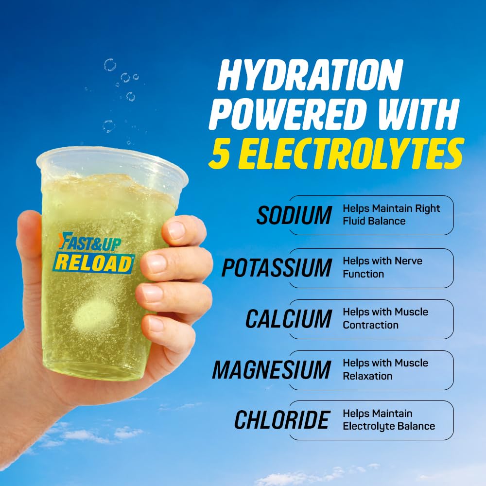 FAST&UP Reload (5 Litres) Low Sugar Energy Drink For Instant Hydration- With All 5 Essential Electrolytes + Added Vitamins -Certified Electrolytes Drink- Mojito Flavour (Pack Of 1) - Tablet