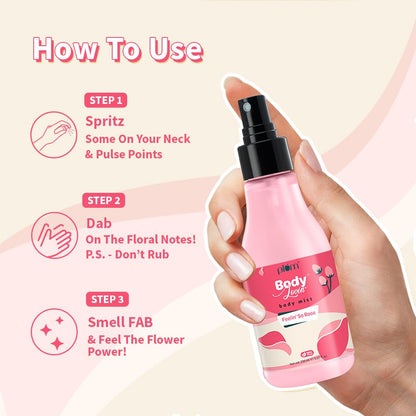 Plum BodyLovin' Feelin' So Rose Body Mist | Long Lasting Floral Fragrance For Women With Fresh Floral, Rose & Musk | High On Fun | Travel-Friendly Perfume Body Spray 150 ml