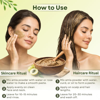 Smartdrops Amla Powder for Hair Care Natural Hair Pack Powder for Scalp Massage Hair Mask DIY Hair Care Routine | Indian Gooseberry | Ideal for Hair, Skin, or Culinary Use | 100g (Pack-1)