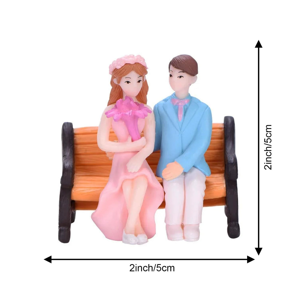 Miniature Couple Sitting On Chair Gift for Girlfriend Boyfriend Husband Wife Miniature Statue Showpiece for Valentines Day Gift Romantic Gifts Showpiece-Decoration Items