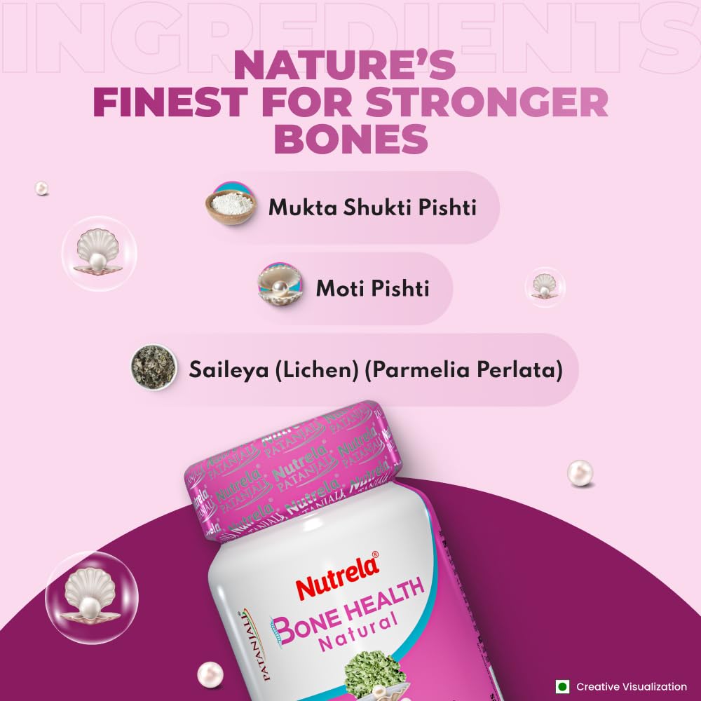 NUTRELA Bone Health Natural Calcium Supplement for Men & Women | Supports Bone Density, Joint Health, and Muscle Strength - 30 Capsules