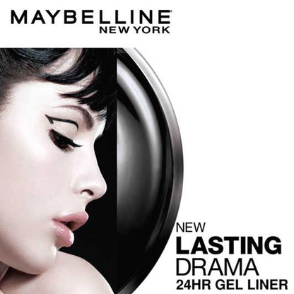 Maybelline New York Glossy Eyeliner, Intense Colour, Long-Lasting, 36Hr Wear, Lasting Drama Gel Eyeliner, Black 2.5GM