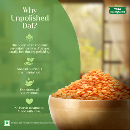Tata Sampann Unpolished Masoor Dal (Split), 1kg