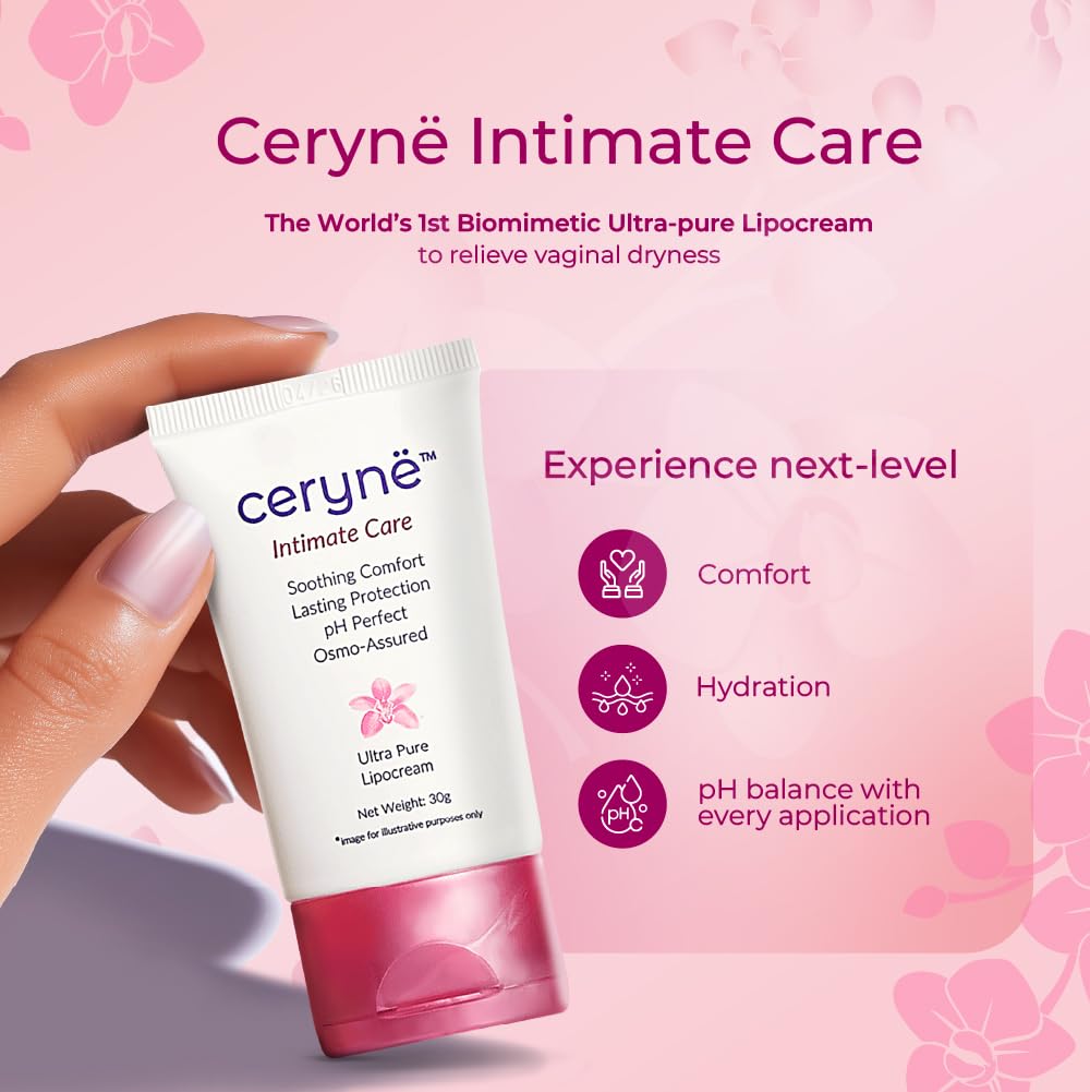 Intimate Care Ultra Pure Lipocream | World’s First Patented Biomimetic Formulation Menopause Vaginal Moisturizer for Women | pH 3.8, Microbiome Friendly | Soothes Itching & Irritation caused due to Vaginal Dryness | Non-Hormonal Dryness Relief Cream