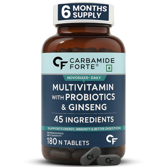 Carbamide Forte Multivitamin Tablet For Men & Women | Multi vitamin For Men | Best Multivitamin For Men & Women With Probiotics & Ginserg To Support Immunity & Energy | 180 Tablets
