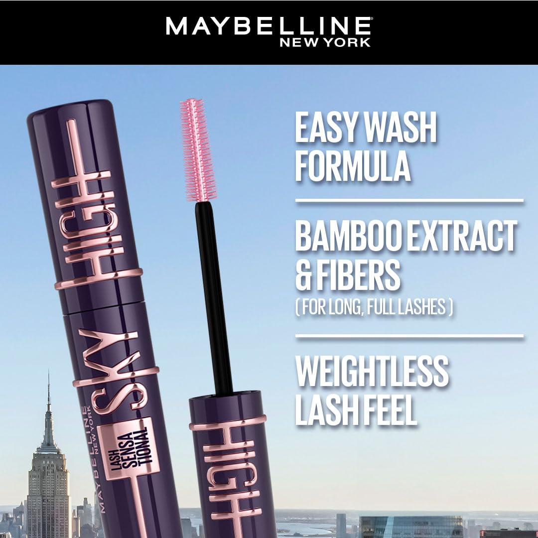 Maybelline New York Lash Sensational Sky High Blue Mascara, Plum Twilight | Lengthening & Easy Wash Formula, 7.2ml