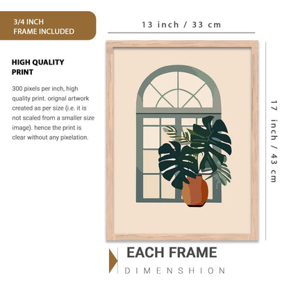 Boho Painting Wall Art Home Decoration Paintings With Frame For Living Room Bed Room Hotel Wall Decor Digital Reprint Set of 3 (13X17 inch)