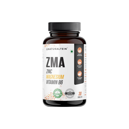 NATURALTEIN ZMA Tablets – Zinc Magnesium Vitamin B6 Supplement | 30 Veg Tablets | Sports Recovery & Daily Performance | Muscle Strength, Better Sleep & Faster Recovery