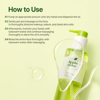 Ariul Apple Cider Deep Cleansing Oil (200ml) Korean Lightweight, Watery Face Cleansing Oil With Apple Cider Vinegar, Makeup Remover, Deep Pore Cleanser, Hydrating Facial Cleanser