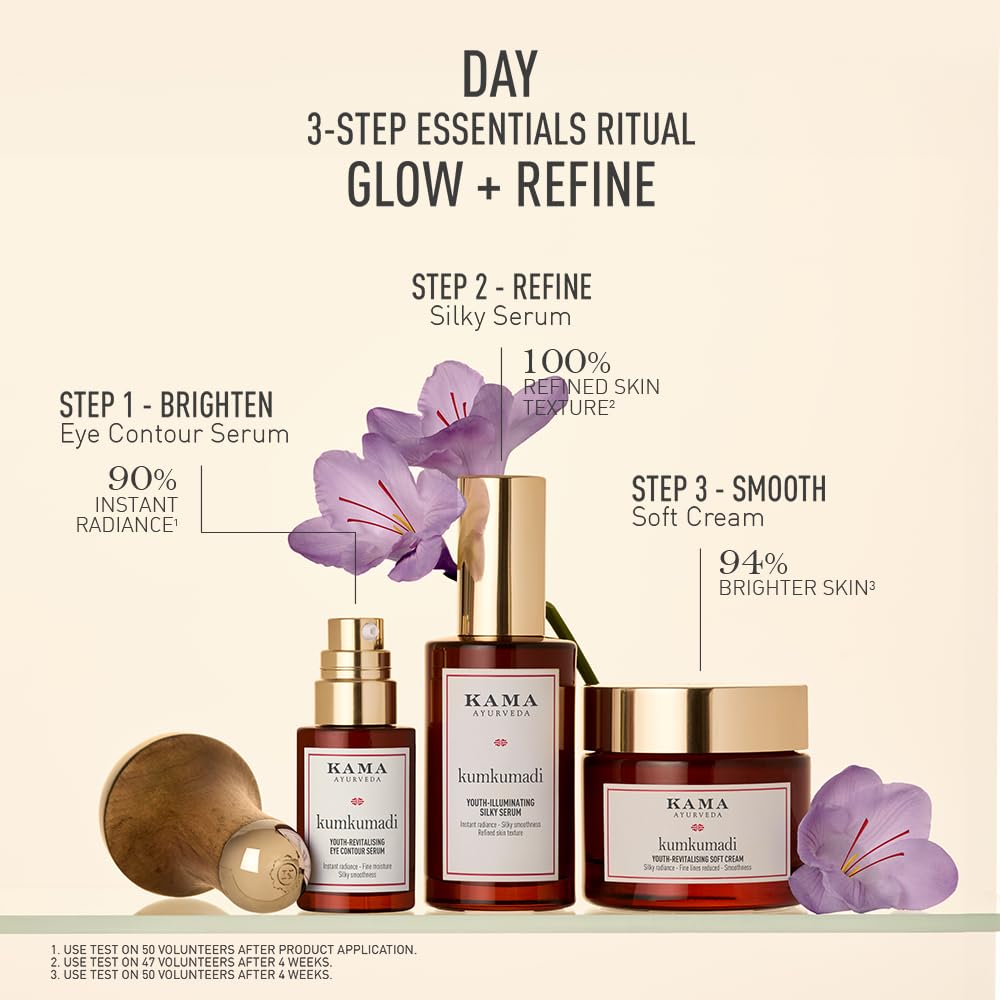 Kama Ayurveda KUMKUMADI YOUTH-REVITALISING SOFT CREAM, 15 ML | Brightening Day Cream| NEW & IMPROVED