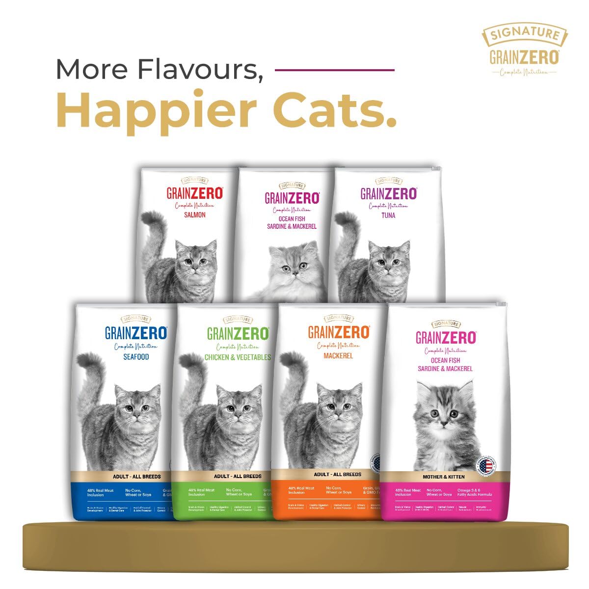 Grain Zero Adult Dry Cat Food 1.2kg | Ocean Fish, Sardine & Mackerel | 48% Fresh Fish Inclusion | Grain-Free & Gluten-Free | Promotes Healthy Skin & Coat | Suitable for All Breeds