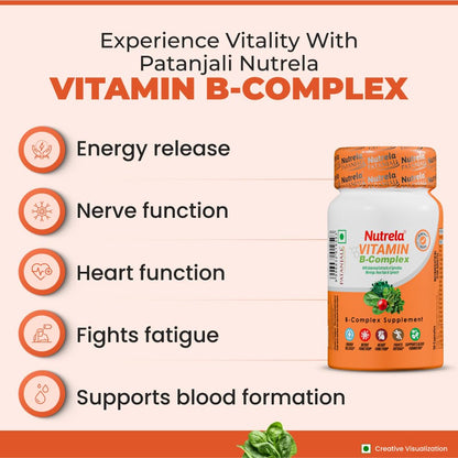 Nutrela Daily Energy Biofermented B Complex for Men & Women - 30 Veg Capsules