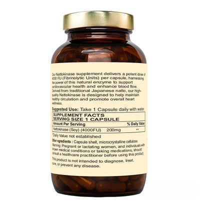 Nutraliebe Nattokinase 200mg with 4000 FU - Supports Circulatory Health, 90 Vegan Capsules