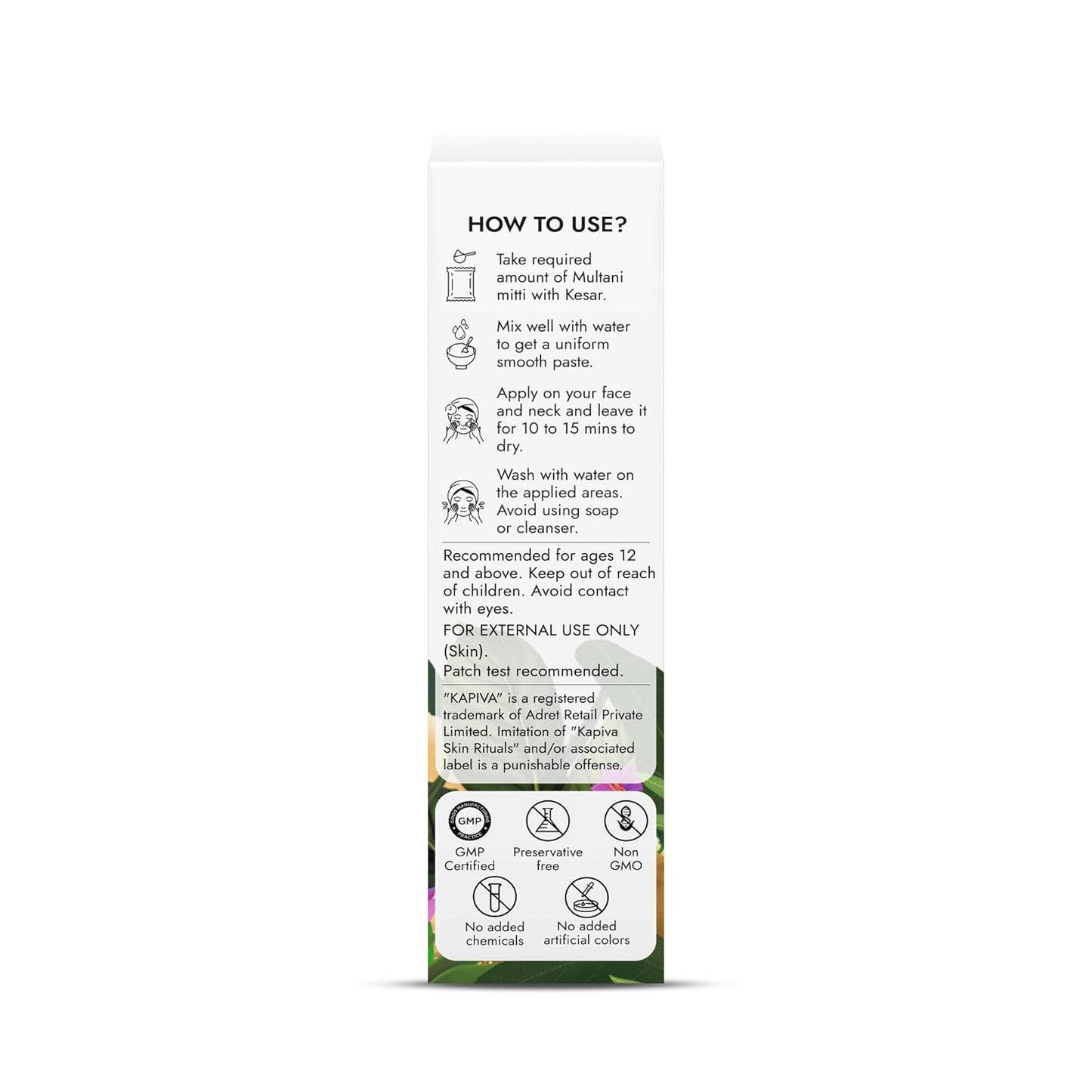 Kapiva Multani Mitti with Kesar for Face | Natural Fuller’s Earth | Face Pack for Glowing Skin| Enhanced with Saffron