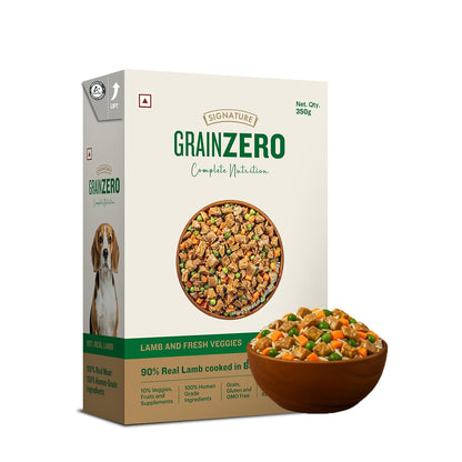 Grain Zero Dog Fresh Food Tetra Pak Lamb & Vegetables, for Adult & Puppy, 350g | Supports Joint & Health | Supports Immune System | Anti Inflammatory Properties | Ready to Serve | One Pack One Meal