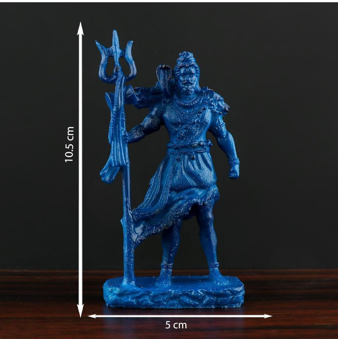 Shivji Idol for Car Dashboard, Home Temple & Office Desk | Compact Resin Mahadev Murti for Puja Room, Table Decor & Spiritual Gift | Small Lord Shiva Statue (Lord Shiva Statue with Trishul)