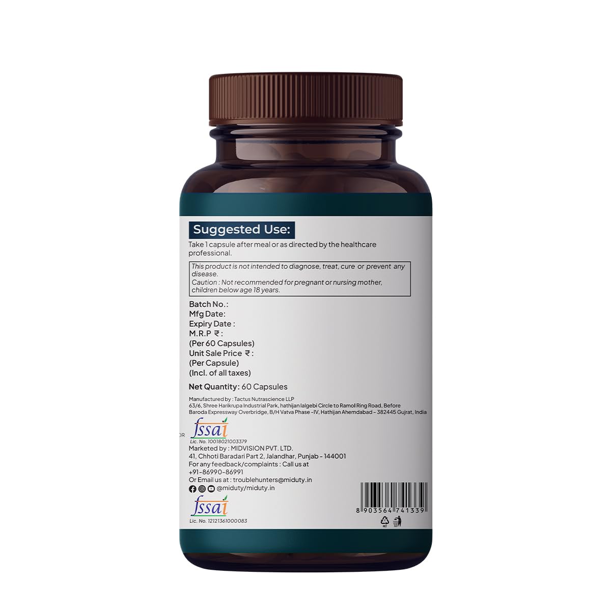 Zephivo Miduty by Palak Notes Digest Fat Liver Health, Metabolism, Digestion - Fatty Liver Management - Digestive Enzymes - Gut Health Supplements- 60 Capsules