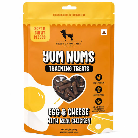 Yum Nums by HUFT Soft & Chewy Sticks - 200 gm | Egg & Cheese with Chicken | Healthy Dog Treats | High-Protein, Gluten & Grain-Free | No Artificial Colors, Salt & Sugar-Free